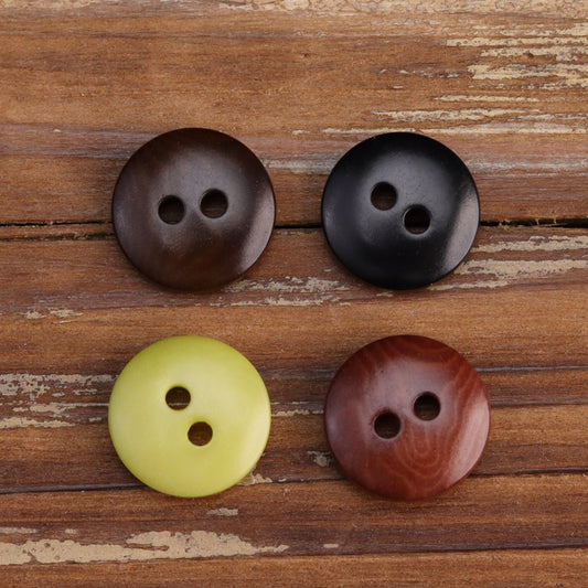 11.5MM Natural Tagut Nut Corozo Two-Hole Buttons 20 Pack (4 Colors)