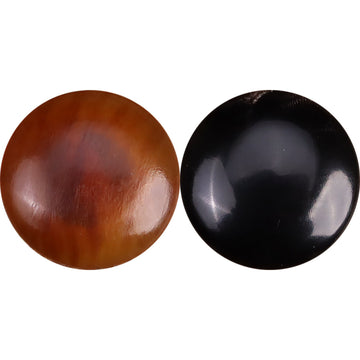 Qipao horn shank buttons 11.5/12.5mm: coffee & black, 12-pcs
