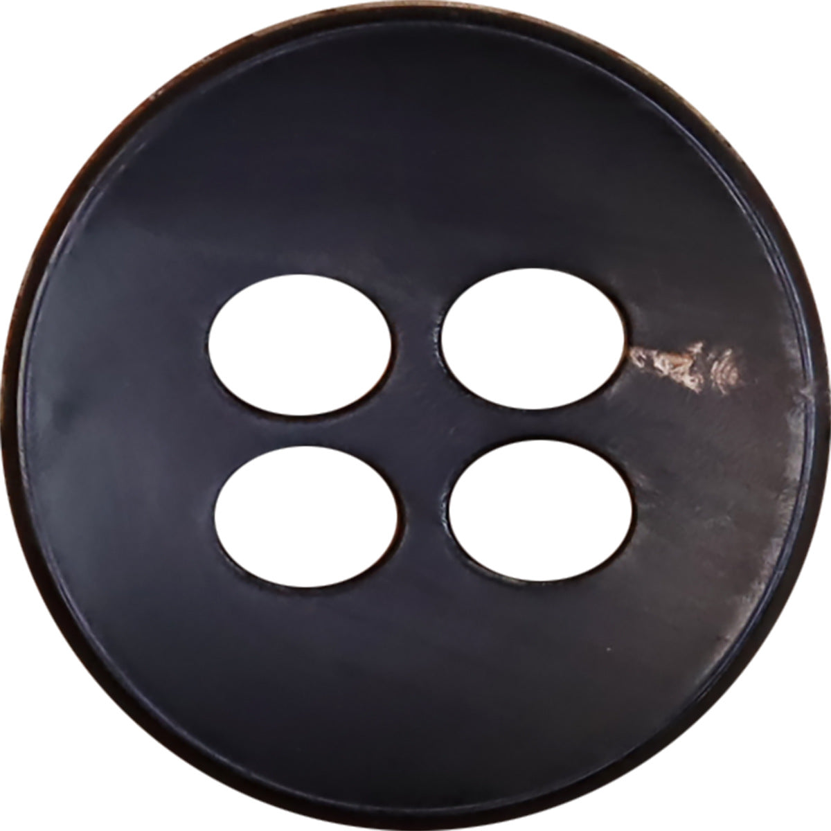 25MM black four-hole button, round with four large eyelets (20-pack)