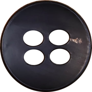 25MM black four-hole button, round with four large eyelets (20-pack)