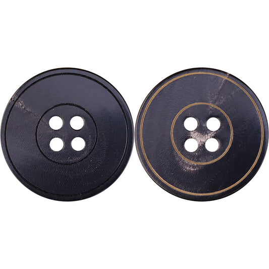 15-25mm Flat Grooved Laser Horn Buttons for Jackets 20 Pack (5 Sizes)