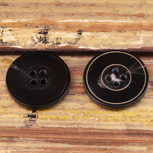 15-25mm Flat Grooved Laser Horn Buttons for Jackets 20 Pack (5 Sizes)