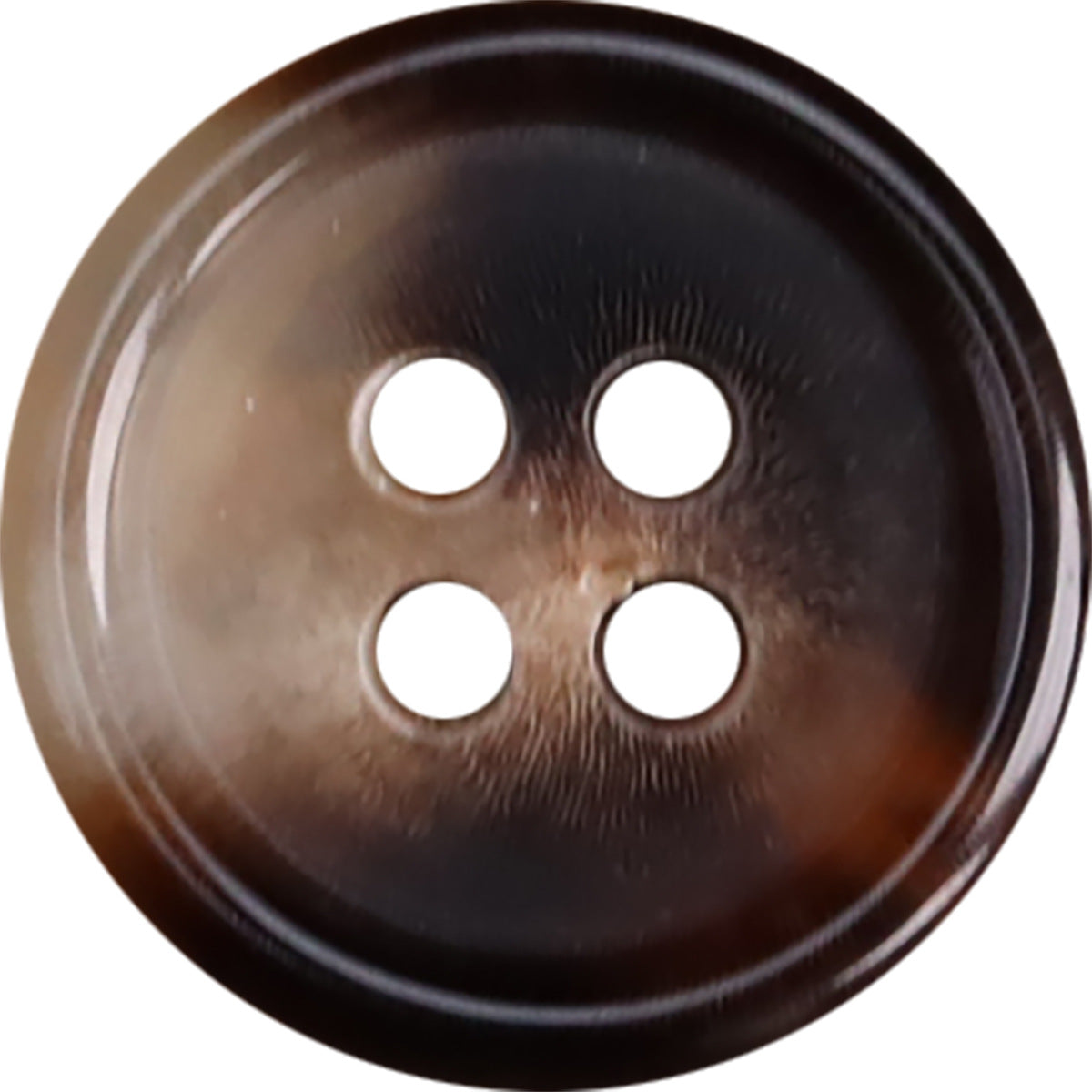 11.5mm natural yellow cattle horn shirt button, round with 4 holes