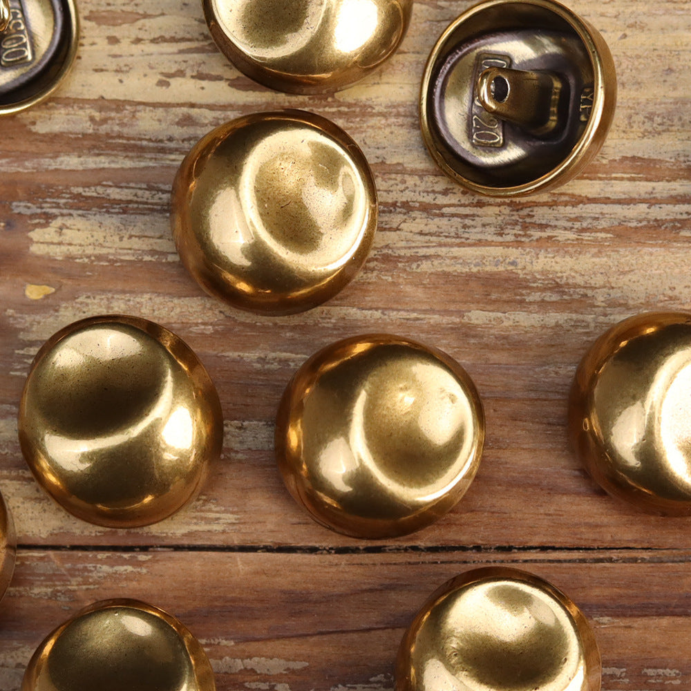 Antique gold vintage metal buttons, backs with shanks visible (mixed views)