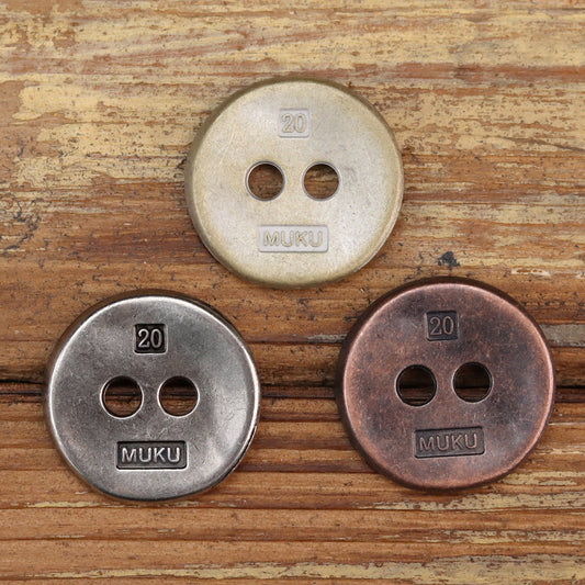 Two-Hole Irregular Textured Metal Zinc Alloy Buttons 20 Pack