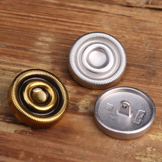 23mm Antique Gold Silver Heavy-Duty Zinc Alloy Metal Hand-Sewn Buttons 12 Pack