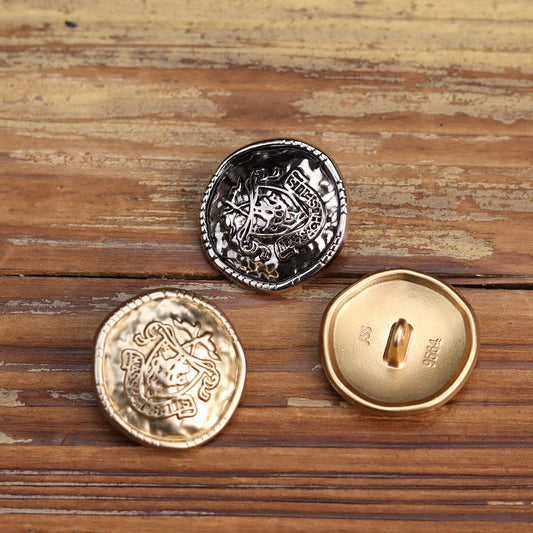Vintage Gold Metal Hand-Sewn Buttons for Coats 18 Pack (3 Sizes)