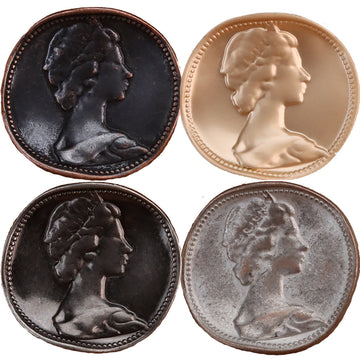 Vintage Beauty Metal-Schaftknöpfe, 18er Pack, dunkles Finish mit Damenporträt