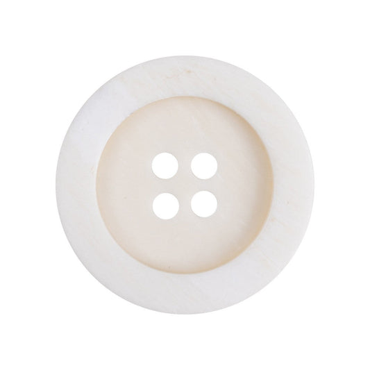 15/20/25mm Off-White Wide-Edged Bovine Bone Buttons 18 Pack
