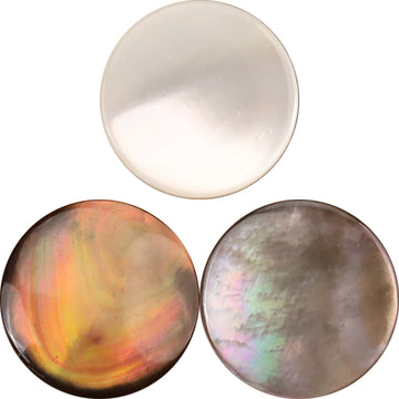 18L flat sewing button set: white, iridescent orange, iridescent gray finish with metal feet
