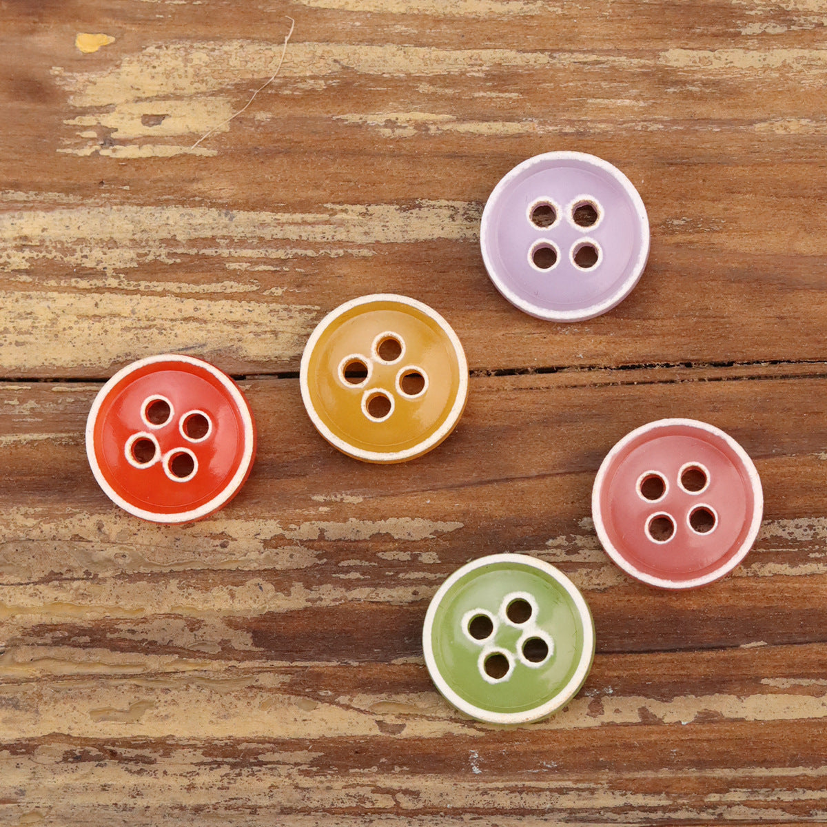 Farbige Urea-Knöpfe für Kinder, 4 Löcher, lila, orange, pink und grün