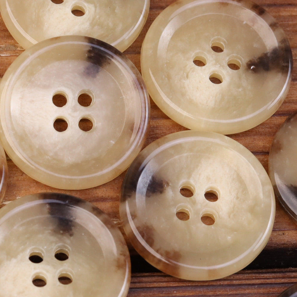 Cream imitation horn urea buttons, 4-hole