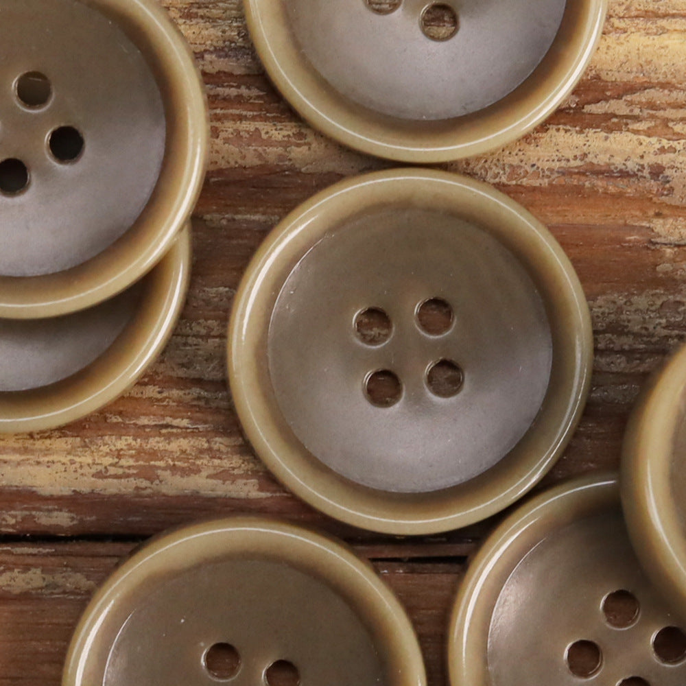 Close-up fruit-texture urea button, 4-hole, light khaki/beige tone