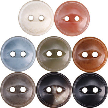 11.5mm two-eye urea buttons, assorted colors, 8-pack