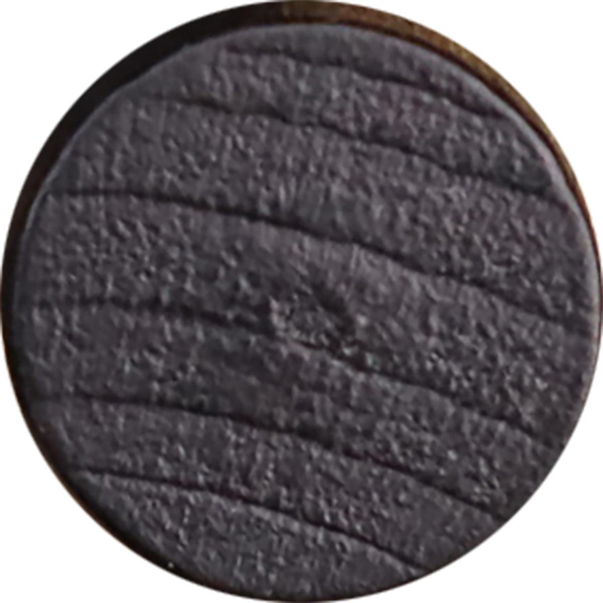 Black flat thickened wooden buttons, metal shank, close-up texture finish