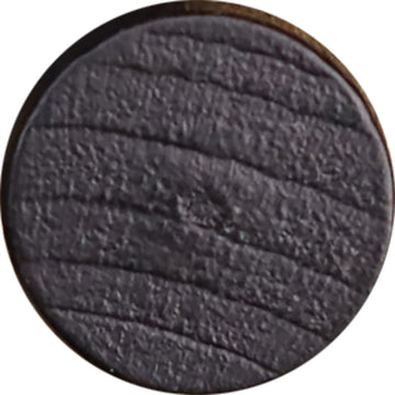 Black flat thickened wooden buttons, metal shank, close-up texture finish