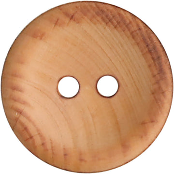 Natürliche Holzknöpfe mit zwei Löchern, rund, Nahansicht
