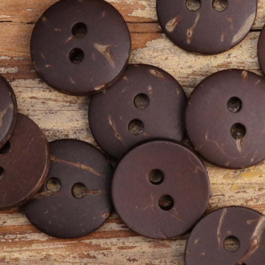 18-20L Coffee Bean Color Natural Coconut Shell Two-Hole Buttons 100pcs