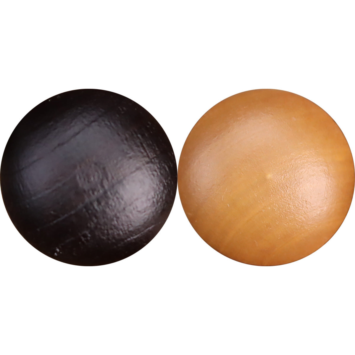Deep wooden buttons, light & dark brown, metal shank tops