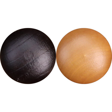 Deep wooden buttons, light & dark brown, metal shank tops