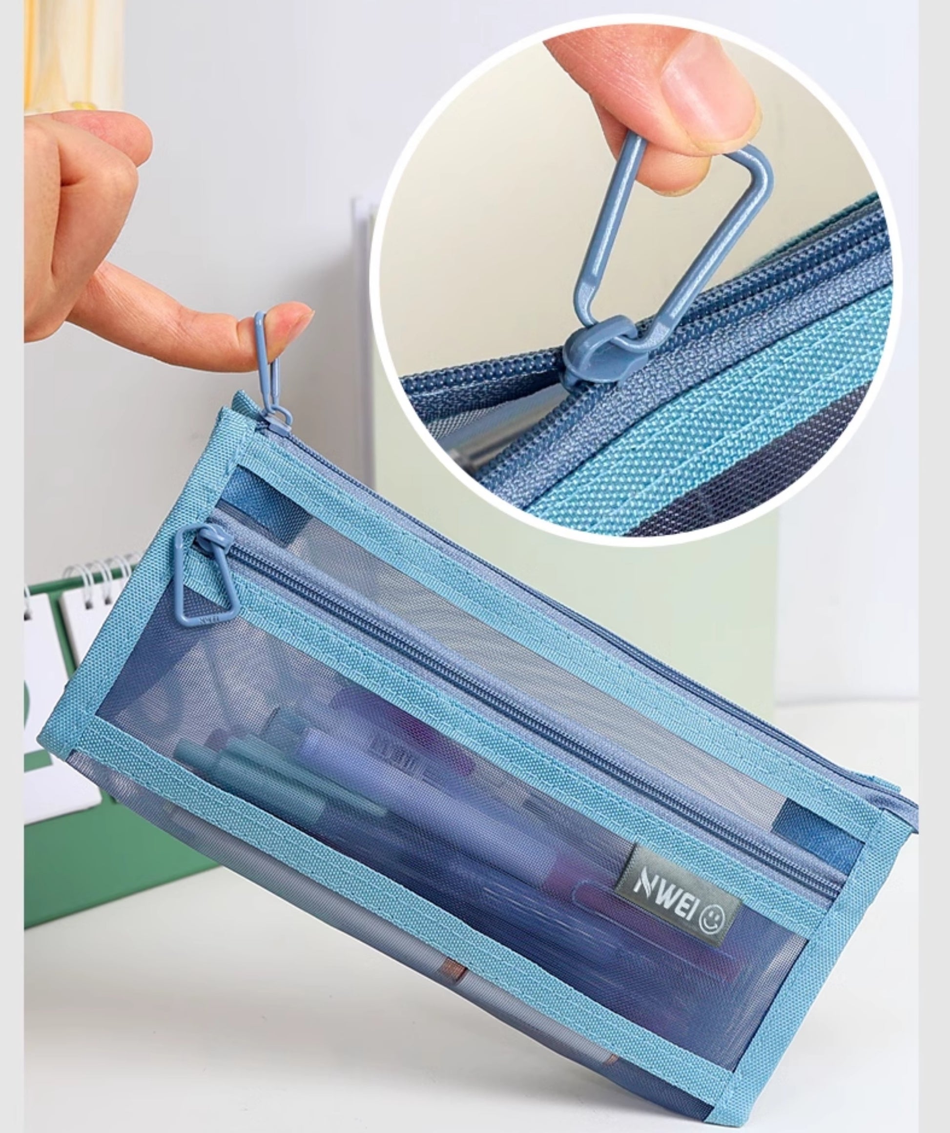 NWEI Double-Layer Mesh Pencil Case Stationery Storage Color Pack