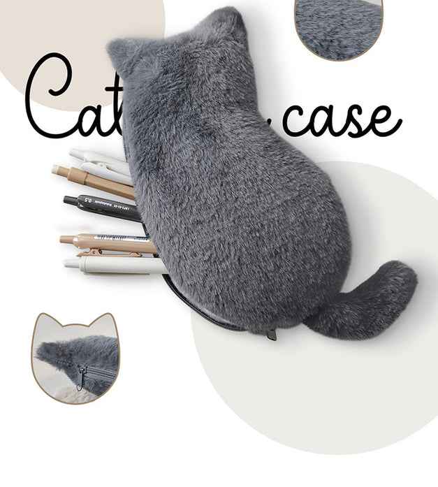 Nakabayashi Nekonose Cat-Shaped Pencil Case Pouch