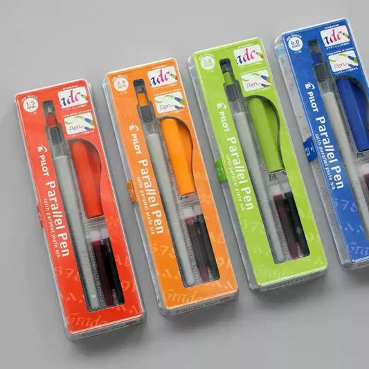 Pilot Parallel kalligrafipenne med 6 sorte blækpatroner