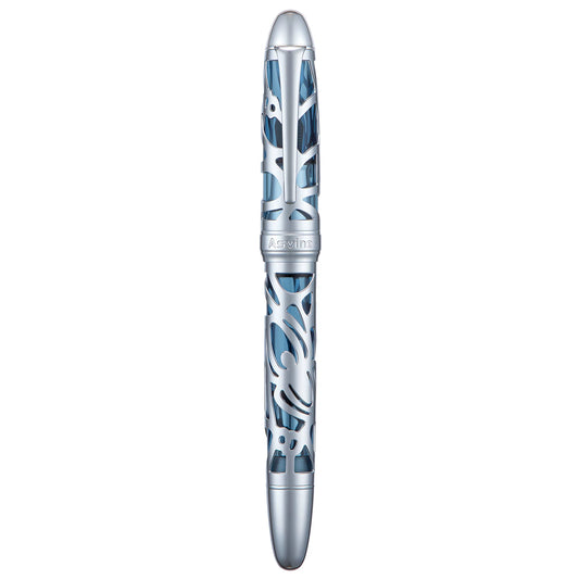 Asvine P80 Spider Hollow-Out Piston Filling Fountain Pen Fog Blue