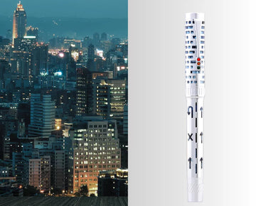 MAJOHN T6 City Light Fountain Pen – Piston Filler | Transparent Resin & Hollow Metal Body Silver Blue