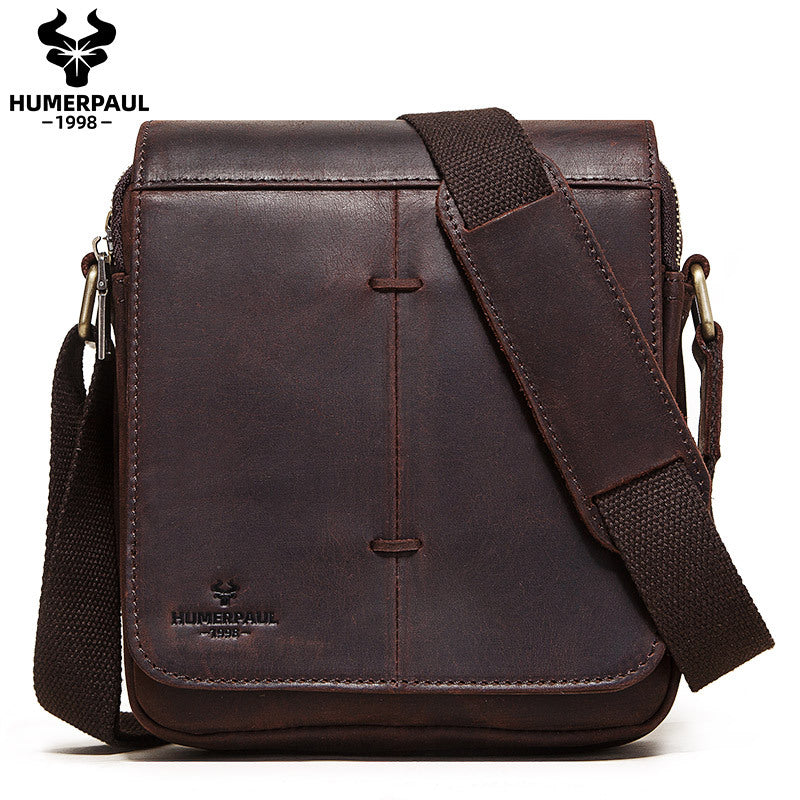 Brown Genuine Leather Men's Shoulder Bag