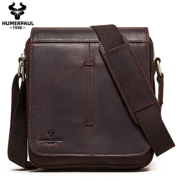Brown Genuine Leather Men's Shoulder Bag