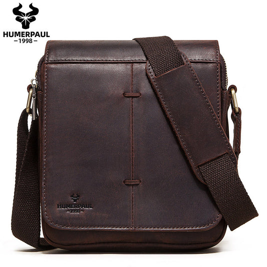 Brown Genuine Leather Men's Shoulder Bag