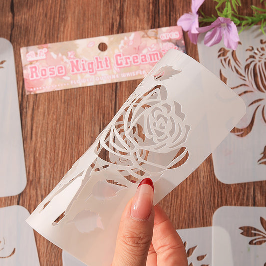Floral Stencil Templates – 4 Designs × 6 Sheets,Reusable PVC Painting Stencils