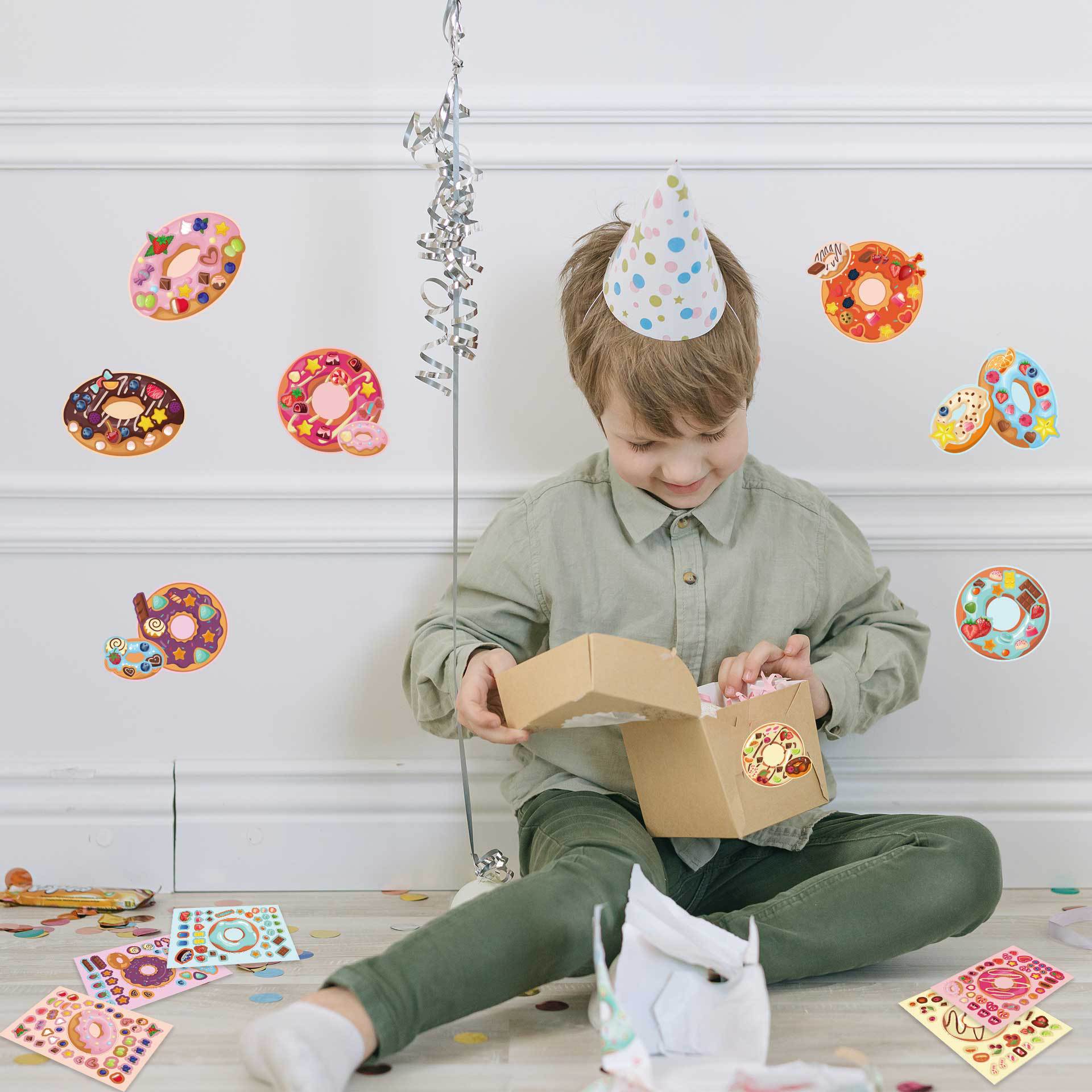 32 Sheets Donuts Make Your Own Stickers for Kids