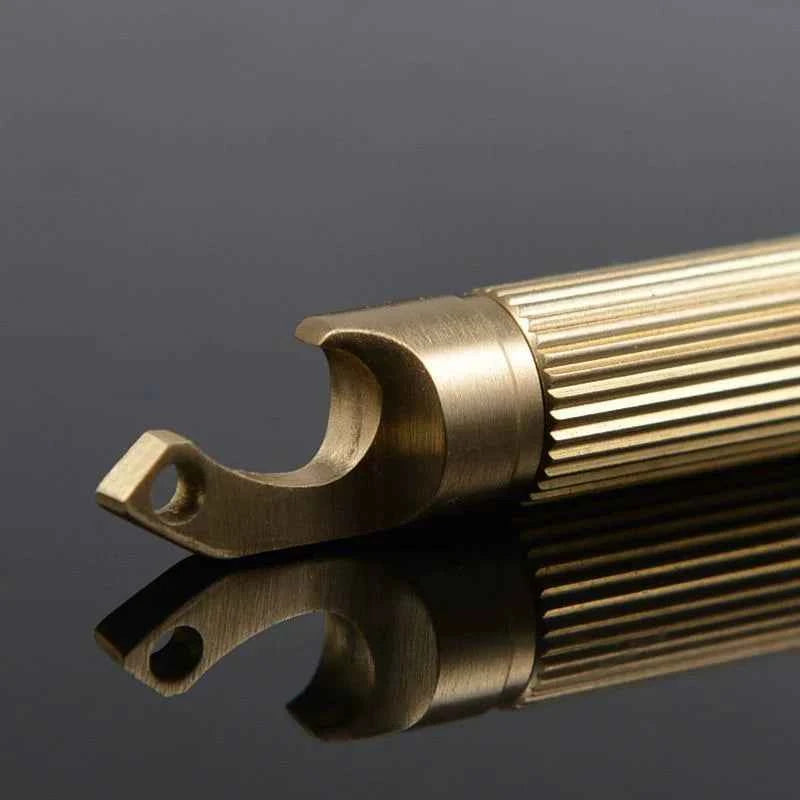 Mini Brass Keychain Multi-Tool Knife Box Cutter and Bottle Opener