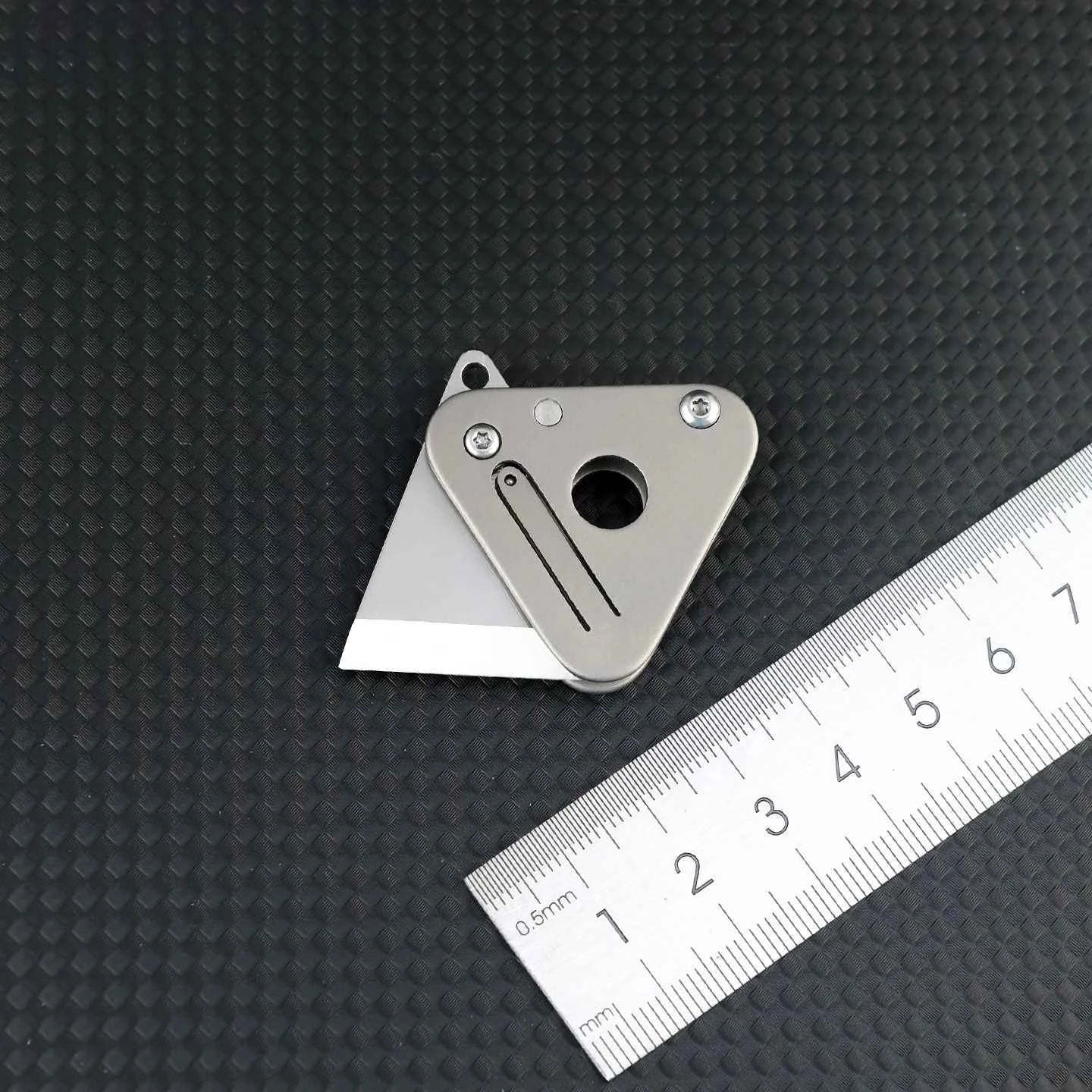 Mini Titanium Handle Triangle Folding Knife Box Cutter