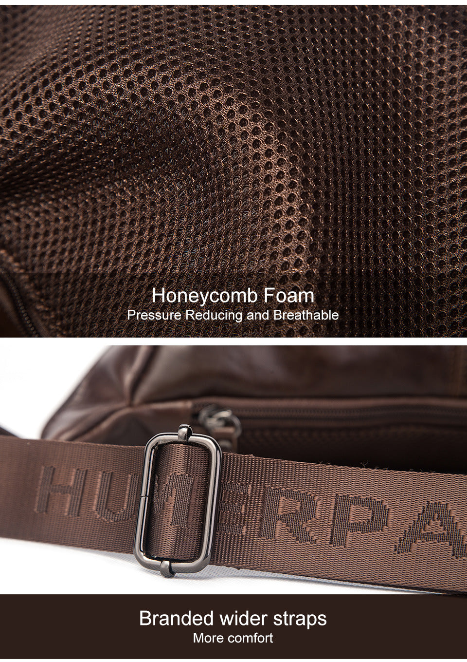 Men's Cowhide Waist Bag,Outdoor Sports Leather Sling Chest Pack