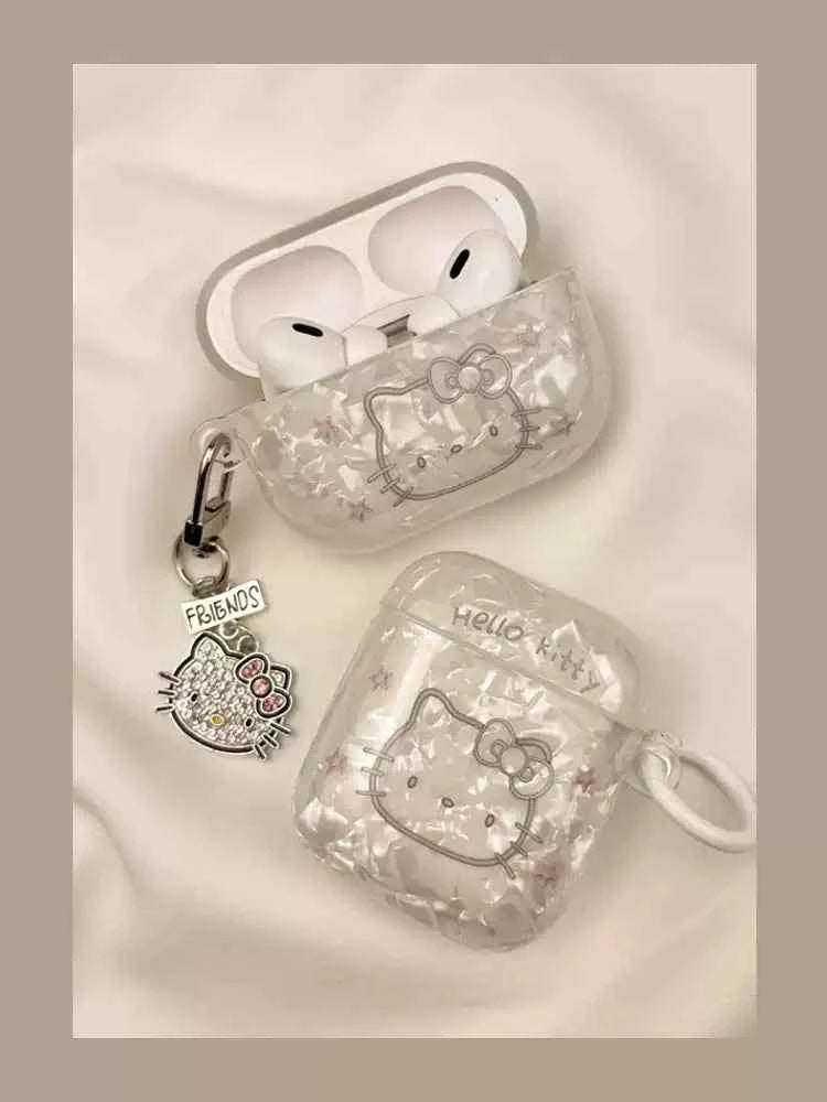 Shell-Pattern Hello Kitty AirPods Case