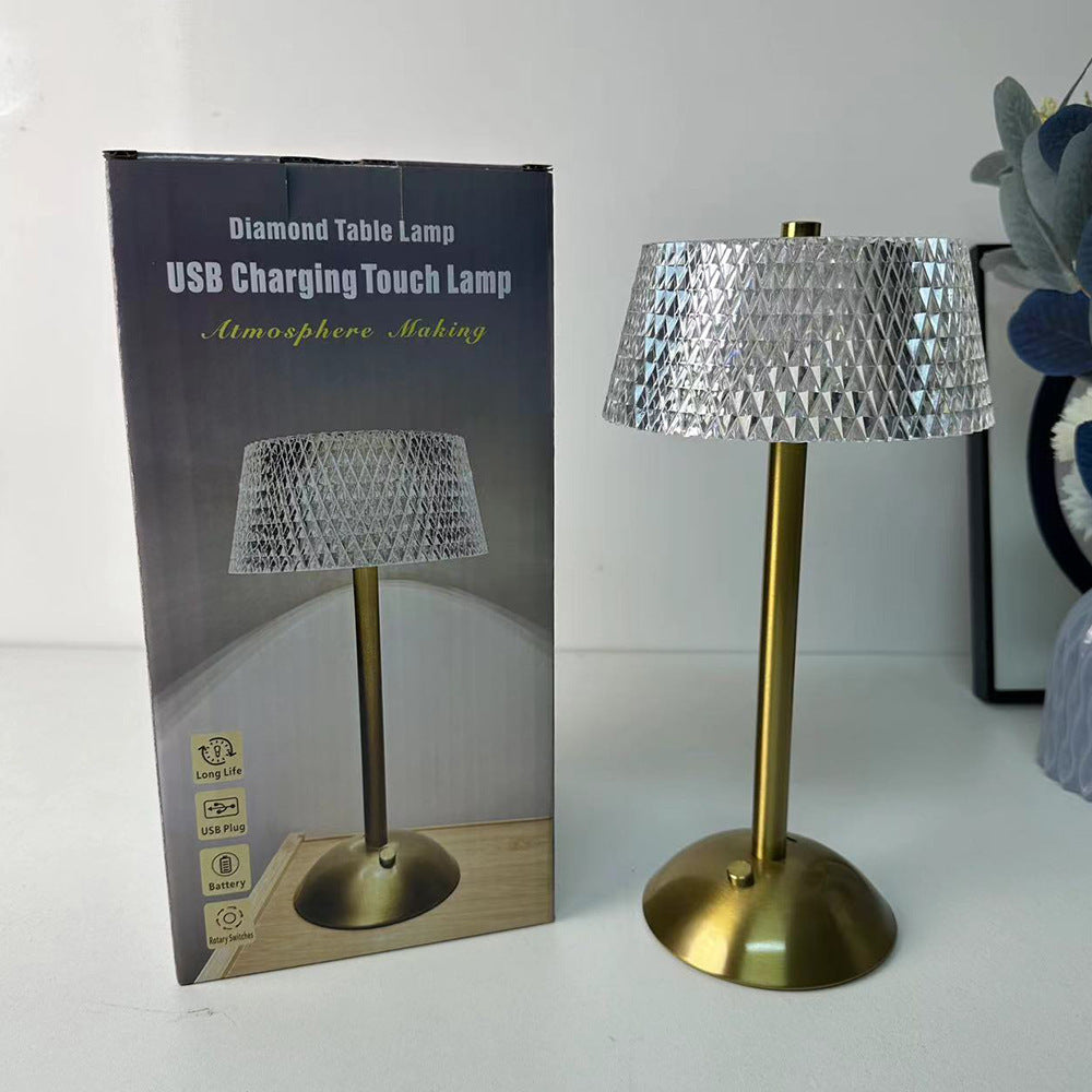 Diamond Starlight USB Rechargeable Table Lamp Luxury Metal Atmosphere Light