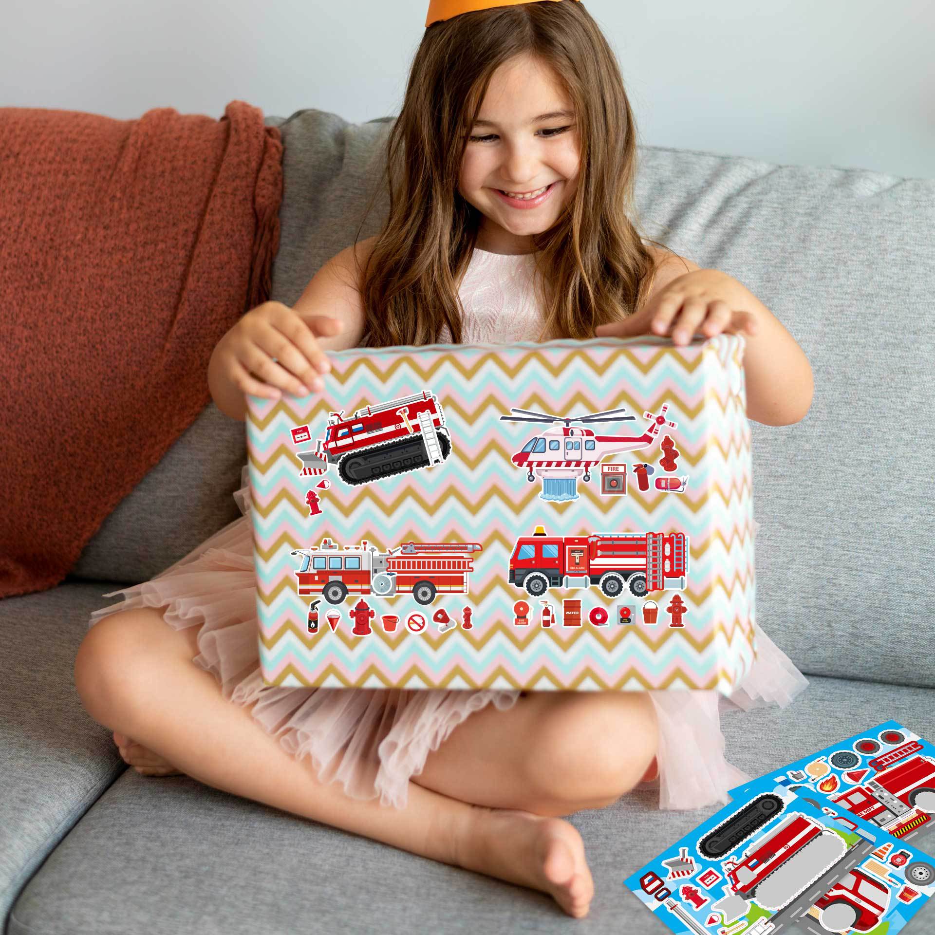 32 Sheets Fire Engine Make Your Own Stickers for Kids
