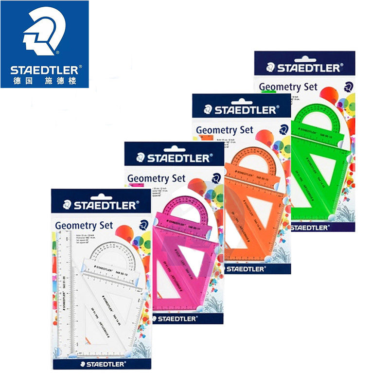 Stadler Ruler Staedtler 4 Piece Geometry Set Square Ruler and Protractor