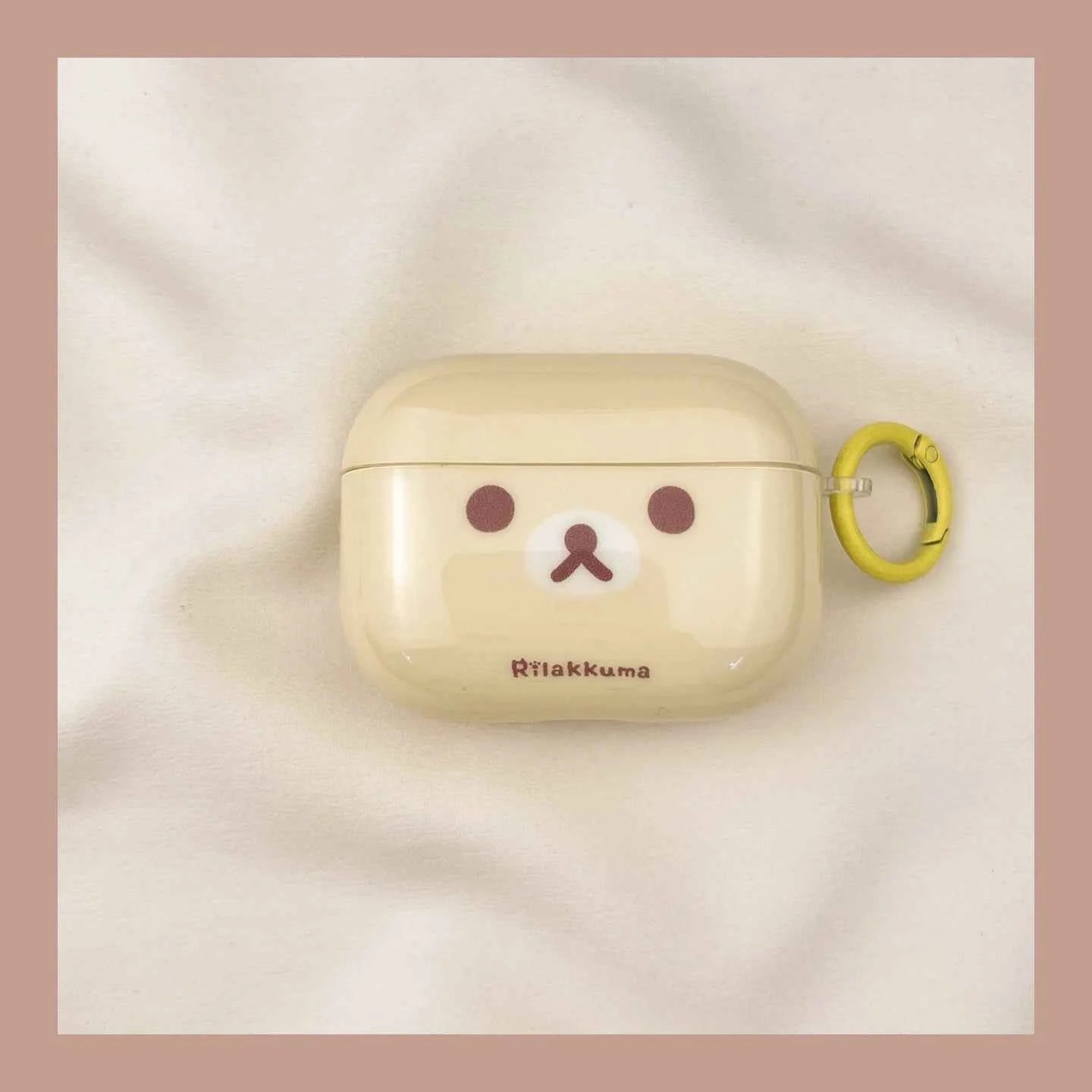 Pink & Yellow Cartoon Rilakkuma AirPods Case