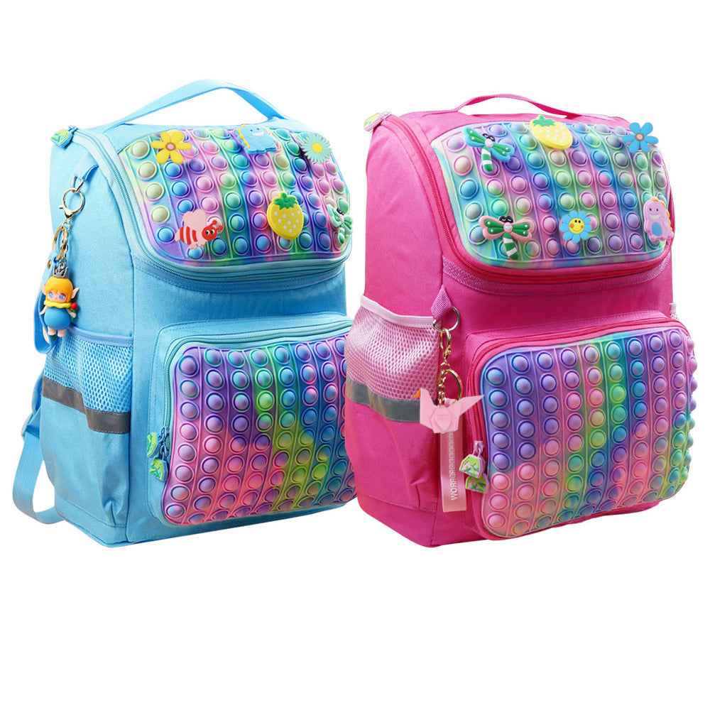 Last Mouse Lost Double Shoulder Backpack Silicone Bubble School Bag