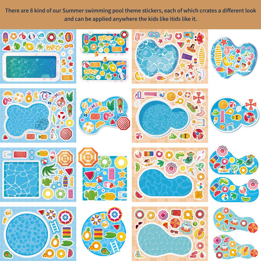 Tee kasvopiirros kesäuima-altaan tarroja lapsille 24 arkkia