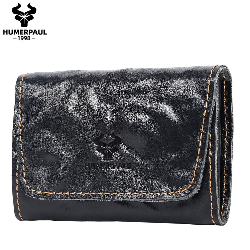 Handcrafted Tanned Leather Credit Card Wallet Black