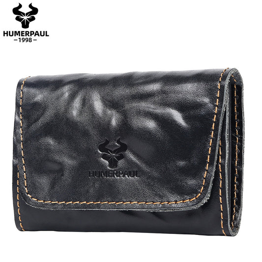 Handcrafted Tanned Leather Credit Card Wallet Black
