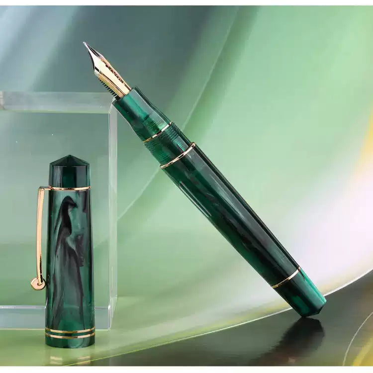 Majohn M800 Acrylic Fountain Pen,Germany Bock Fine Nib Green