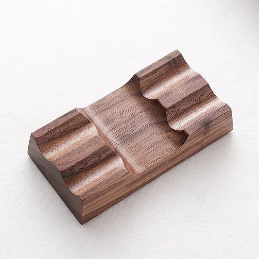 Walnut Wood Pen Stand – Solid Wood Pen Holder & Rest (Single / Double Slot) Double