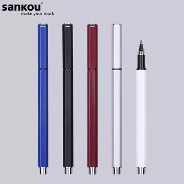 SANKOU JZ11 Four-Sided Metal Gel Pen – 0.5mm Black Ink,Cap Style