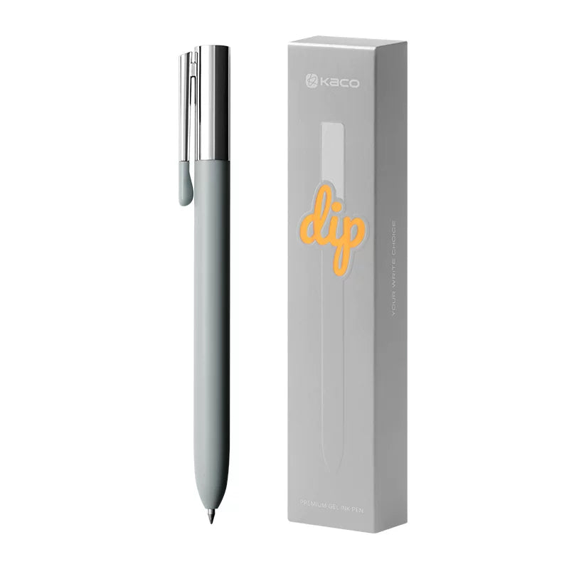 KACO DIP Metal Click Gel Pen Black Ink 0.5mm Grey
